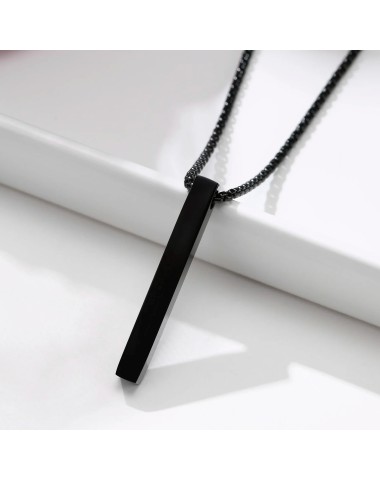 Naszyjnik stalowy czarny - filarowy [BM014]