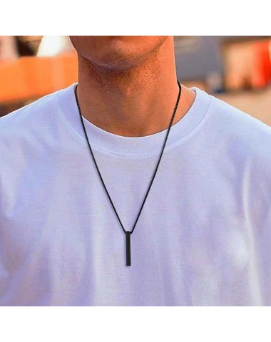 Naszyjnik stalowy czarny - filarowy [BM014]