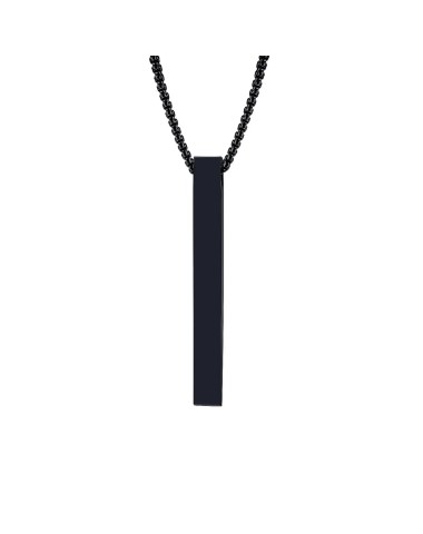 Naszyjnik stalowy czarny - filarowy [BM015]