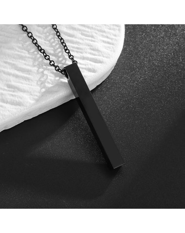 Naszyjnik stalowy czarny - filarowy [BM015]