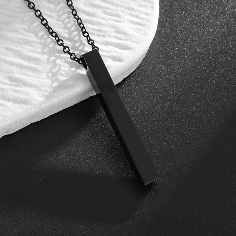 Naszyjnik stalowy czarny - filarowy [BM014]