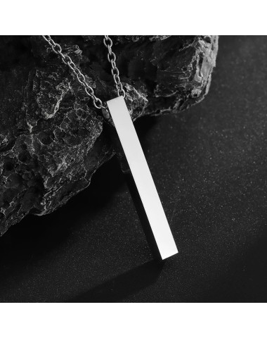 Naszyjnik stalowy srebrny - filarowy [BM016]