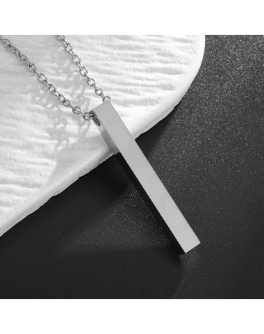 Naszyjnik stalowy srebrny - filarowy [BM017]