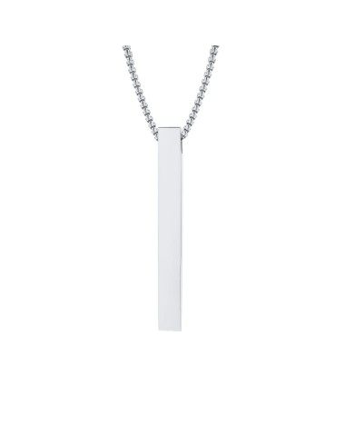 Naszyjnik stalowy srebrny - filarowy [BM017]