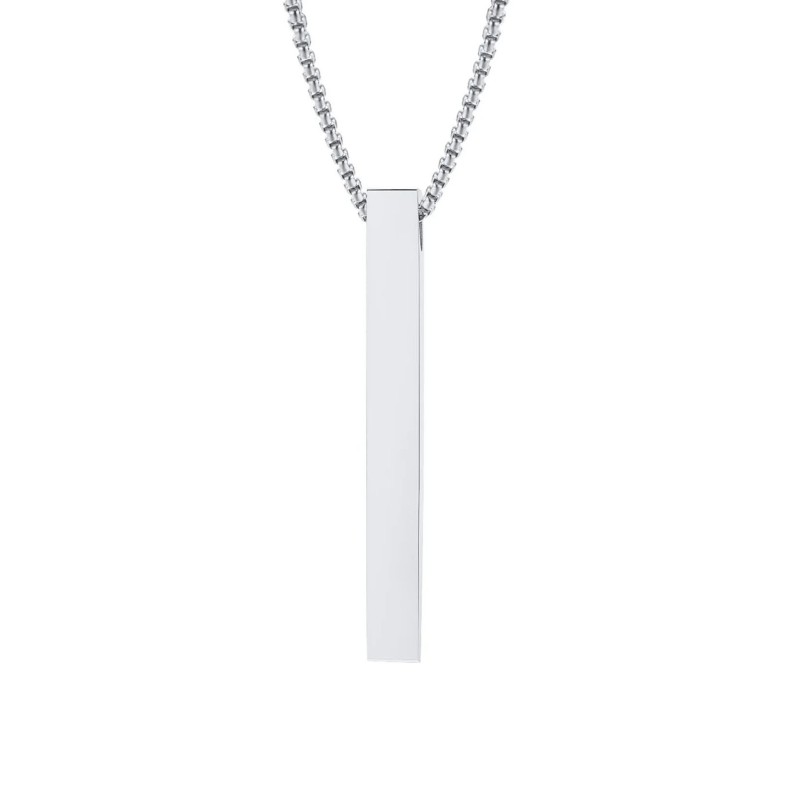 Naszyjnik stalowy srebrny - filarowy [BM017]