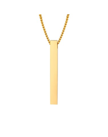 Naszyjnik stalowy złoty - filarowy [BM018]
