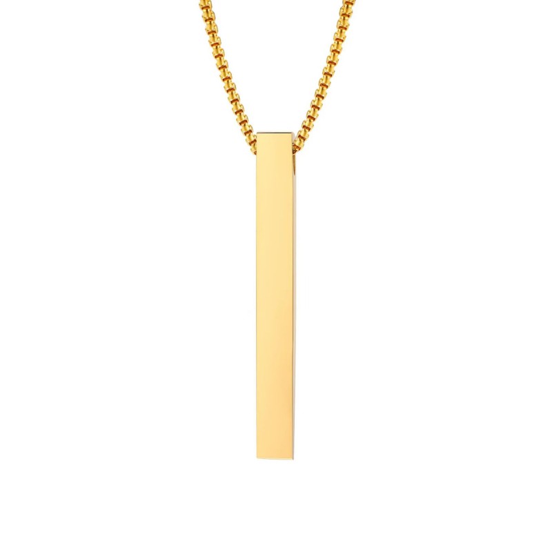 Naszyjnik stalowy złoty - filarowy [BM018]