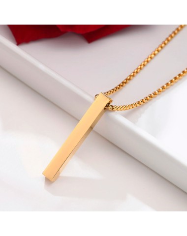 Naszyjnik stalowy złoty - filarowy [BM018]