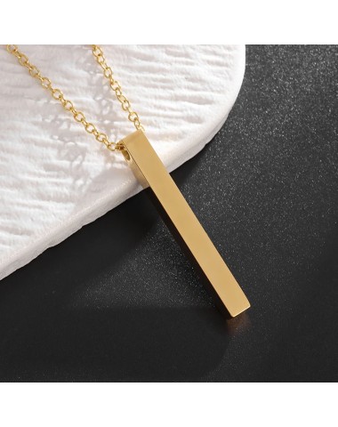 Naszyjnik stalowy złoty - filarowy [BM019]