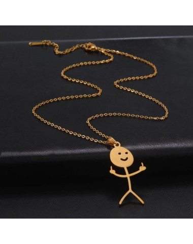 Naszyjnik stalowy złoty - funny [BM020]