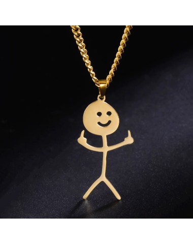Naszyjnik stalowy złoty - funny [BM021]