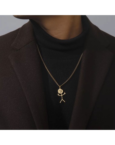 Naszyjnik stalowy złoty - funny [BM021]