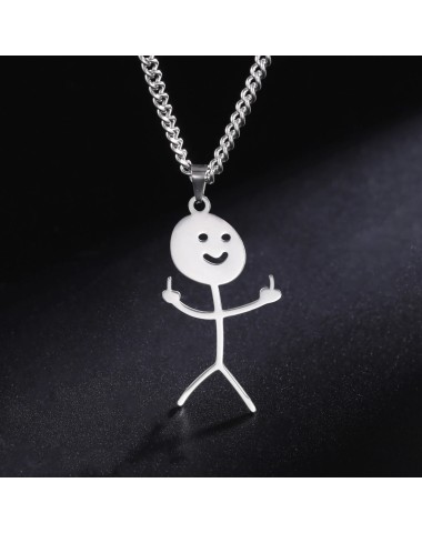 Naszyjnik stalowy srebrny - funny [BM022]