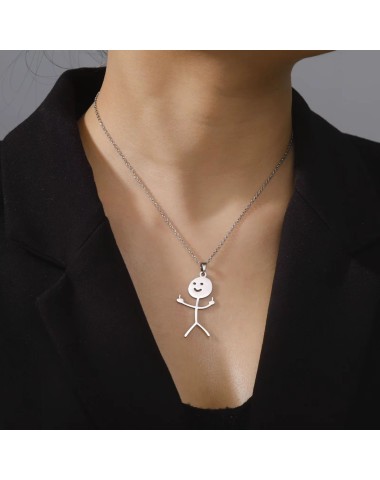 Naszyjnik stalowy srebrny - funny [BM022]