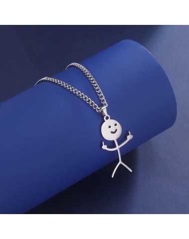 Naszyjnik stalowy srebrny - funny [BM022]