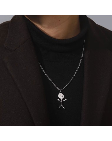 Naszyjnik stalowy srebrny - funny [BM023]
