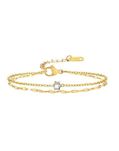 Bransoletka stalowa złota, regulowana [BD030]