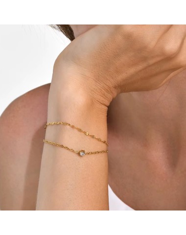 Bransoletka stalowa złota, regulowana [BD030]