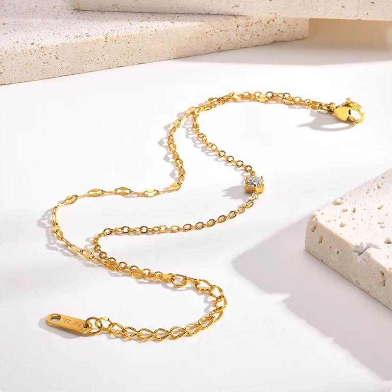 Bransoletka stalowa złota, regulowana [BD030]