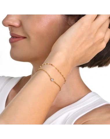 Bransoletka stalowa złota, regulowana [BD030]