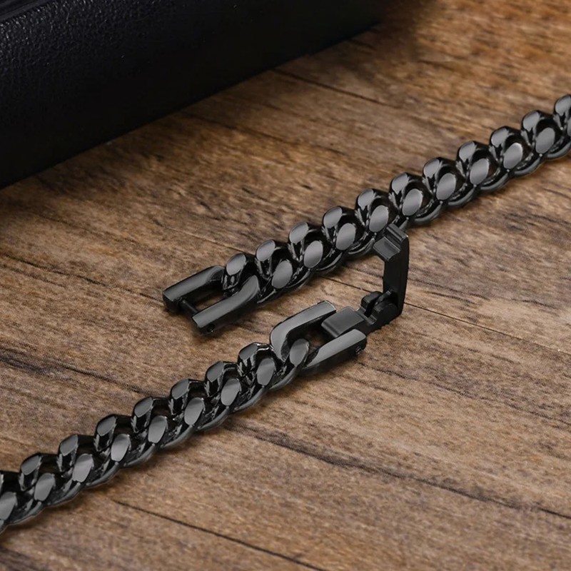 kopia Bransoleta stalowa czarna 10mm [BM006]