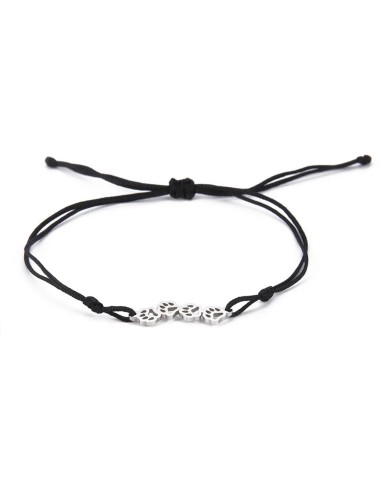 Bransoletka stalowa srebrna, łapki [BD034]