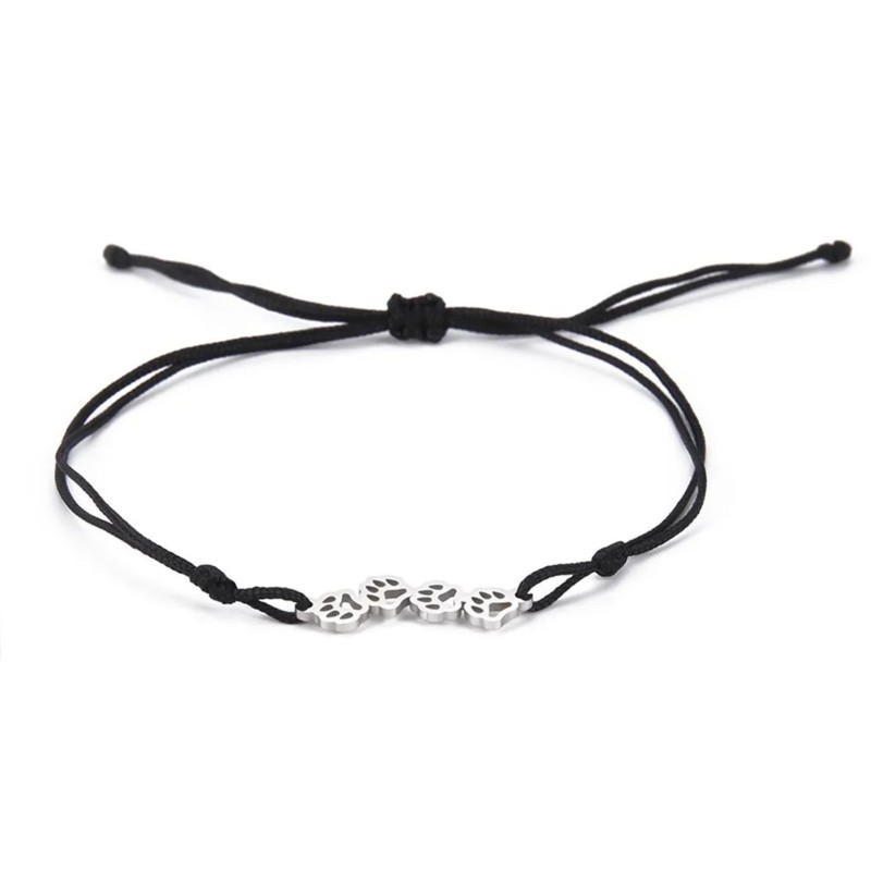 Bransoletka stalowa srebrna, łapki [BD034]