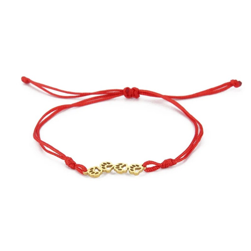 Bransoletka stalowa złota, łapki [BD035]