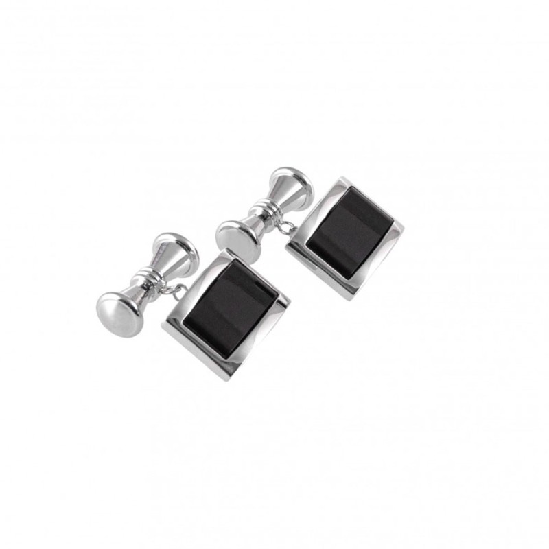 Spinki do koszuli stalowe - srebrne [BD039]