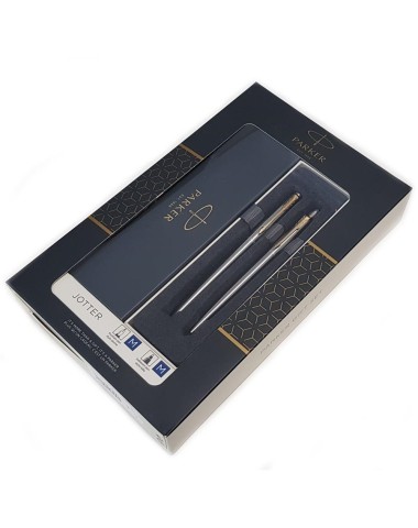 Zestaw upominkowy Duo Pióro+Długopis Jotter stalowy GT [2093257]