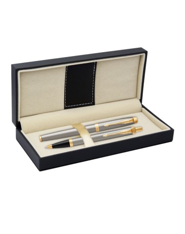 Długopis IM + Pióro Wieczne IM Parker srebrne GT [DUOIM5]