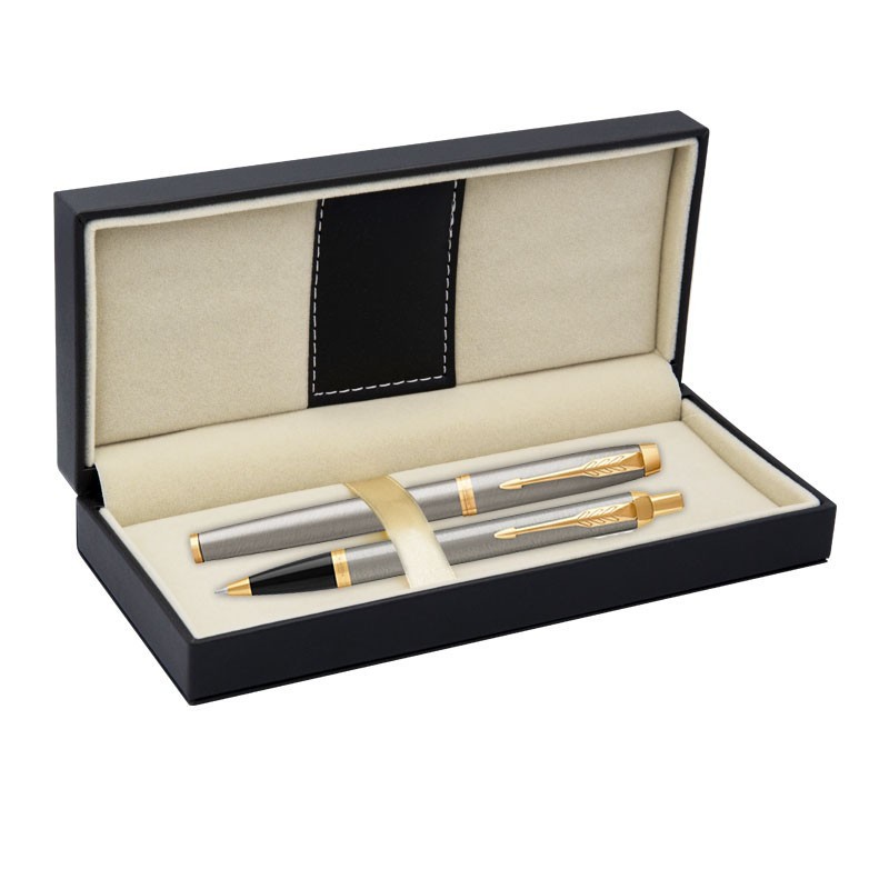 Długopis IM + Pióro Wieczne IM Parker srebrne GT [DUOIM5]