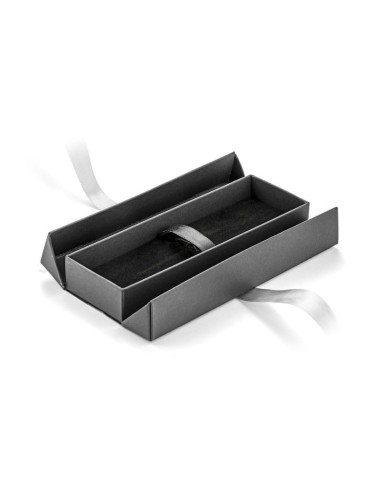 Pudełko prezentowe srebrne z wstążką [19614-00]