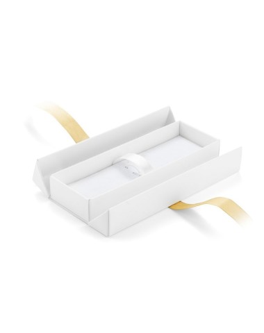 Pudełko prezentowe białe ze złotą wstążką [19615-24]