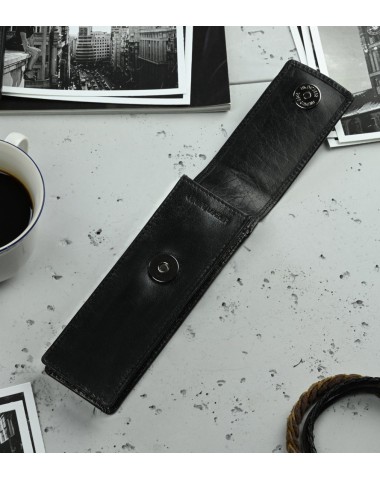 Skórzane etui na dwa lub trzy produkty w kolorze czarnym [E00138]