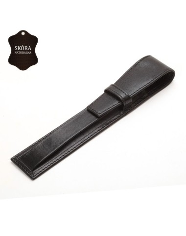 Skórzane etui na pojedynczy produkt w kolorze czarnym [E00135]