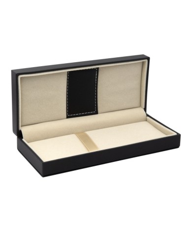 Czarne pudełko prezentowe ze skóry ekologicznej [P0201]