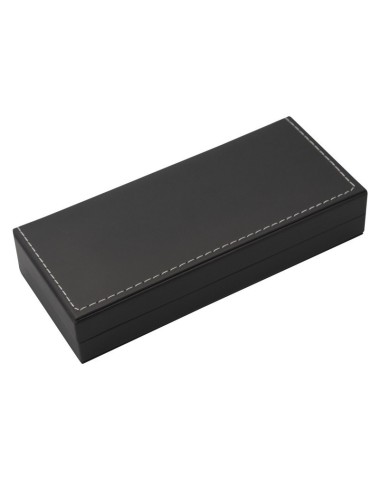 Czarne pudełko prezentowe ze skóry ekologicznej [P0201]