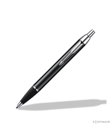 Zestaw Parker IM Czarny CT z grawerem na srebrnej tabliczce