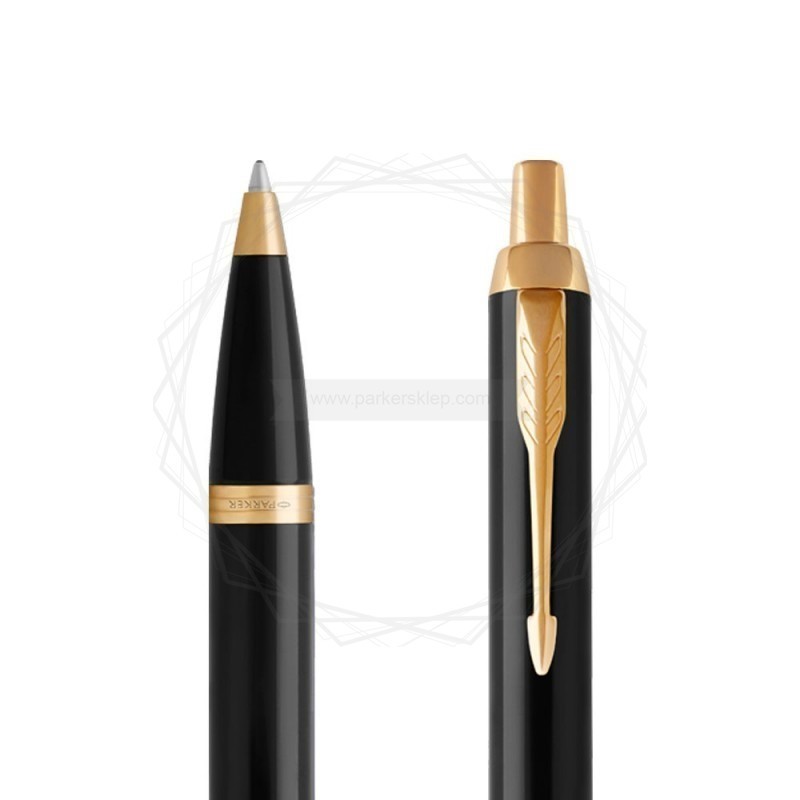 Zestaw - Długopis Parker IM Czarny GT z grawerem i tabliczką