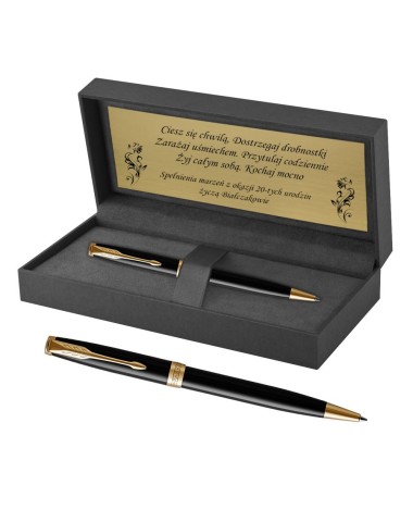 Zestaw Prezentowy Parker Sonnet z grawerem na złotej tabliczce [1931497/GO]