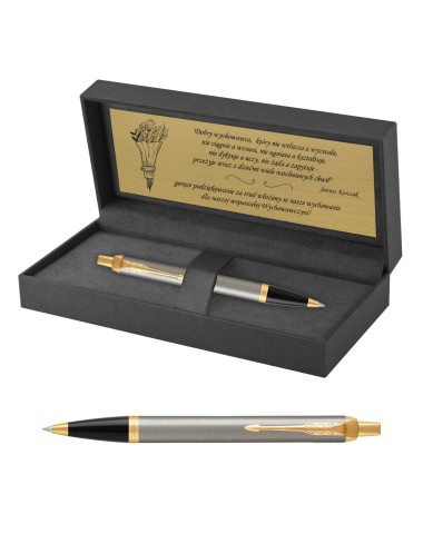 Długopis Parker IM Brushed Metal GT w Pudełku z Grawerem [1931670/1]