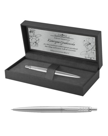 Długopis Parker Jotter XL Monochrome Srebrny w Pudełku z Grawerem [2122756/1]