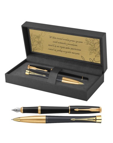 Długopis i Pióro Parker Urban Czarny GT w Pudełku z Grawerem [PU001]