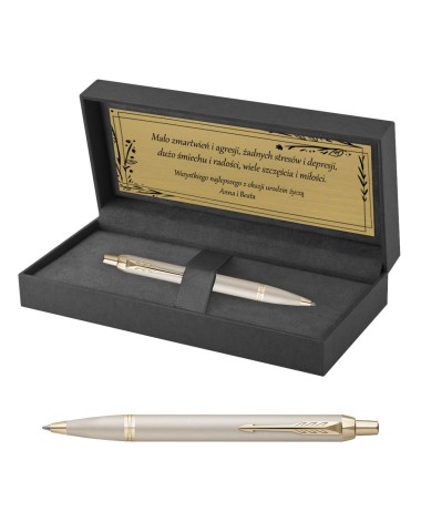 Długopis Parker IM Professionals Monochrome Champagne  w Pudełku z Grawerem [2172956/1]