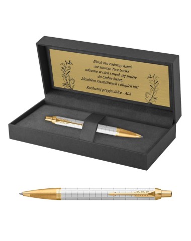 Długopis Parker IM Premium Perłowy GT w Pudełku z Grawerem [2143643/2]