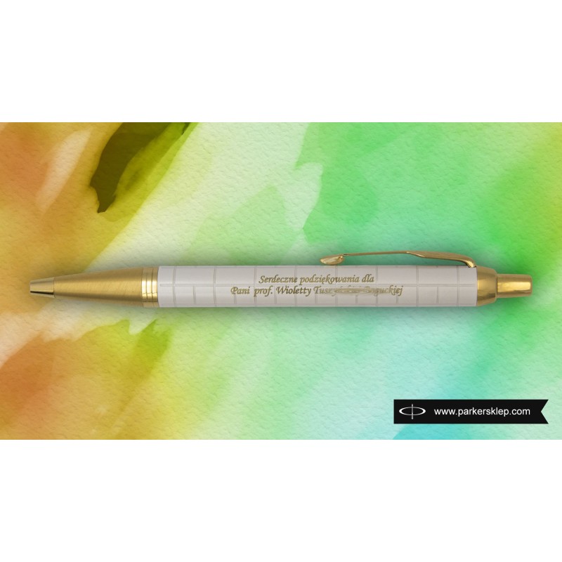 Długopis Parker IM Premium Perłowy GT w Pudełku z Grawerem [2143643/2]