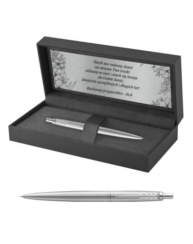 Długopis Parker Jotter XL Monochrome Srebrny w Pudełku z Grawerem [2122756/2]