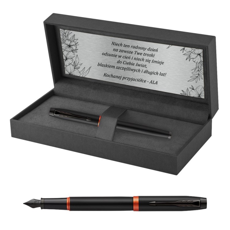Pióro wieczne Parker IM Professionals Flame Orange w Pudełku z Grawerem [2172943/1]