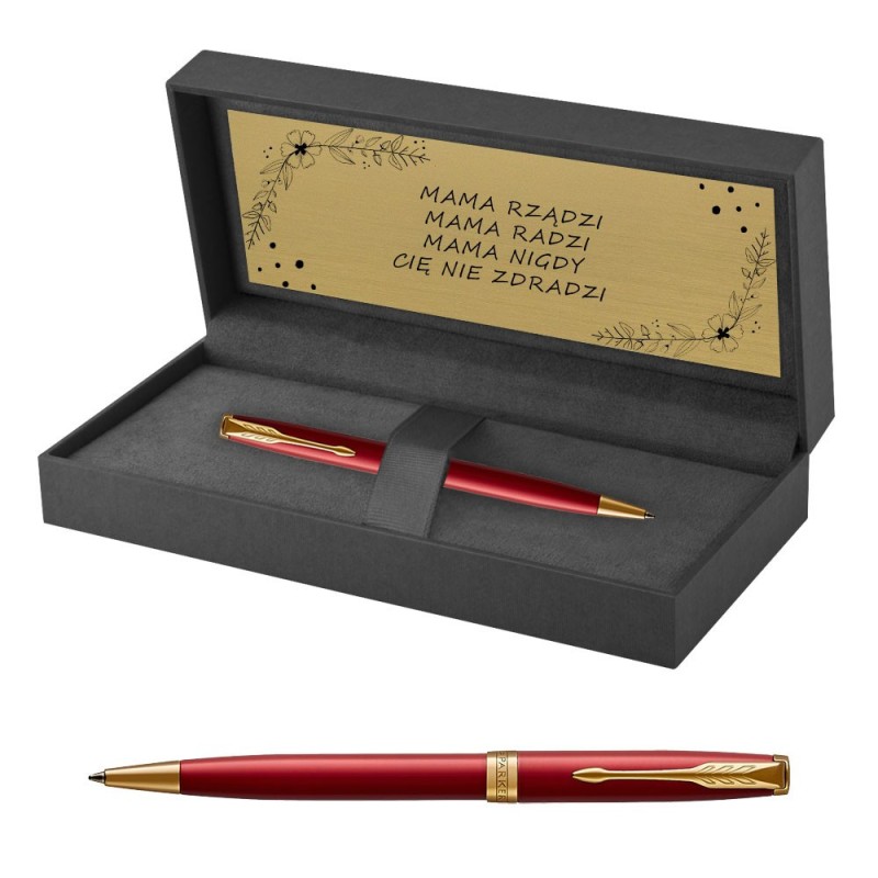 Długopis Parker Sonnet Czerwona Laka GT w Pudełku z Grawerem [1931476/1]